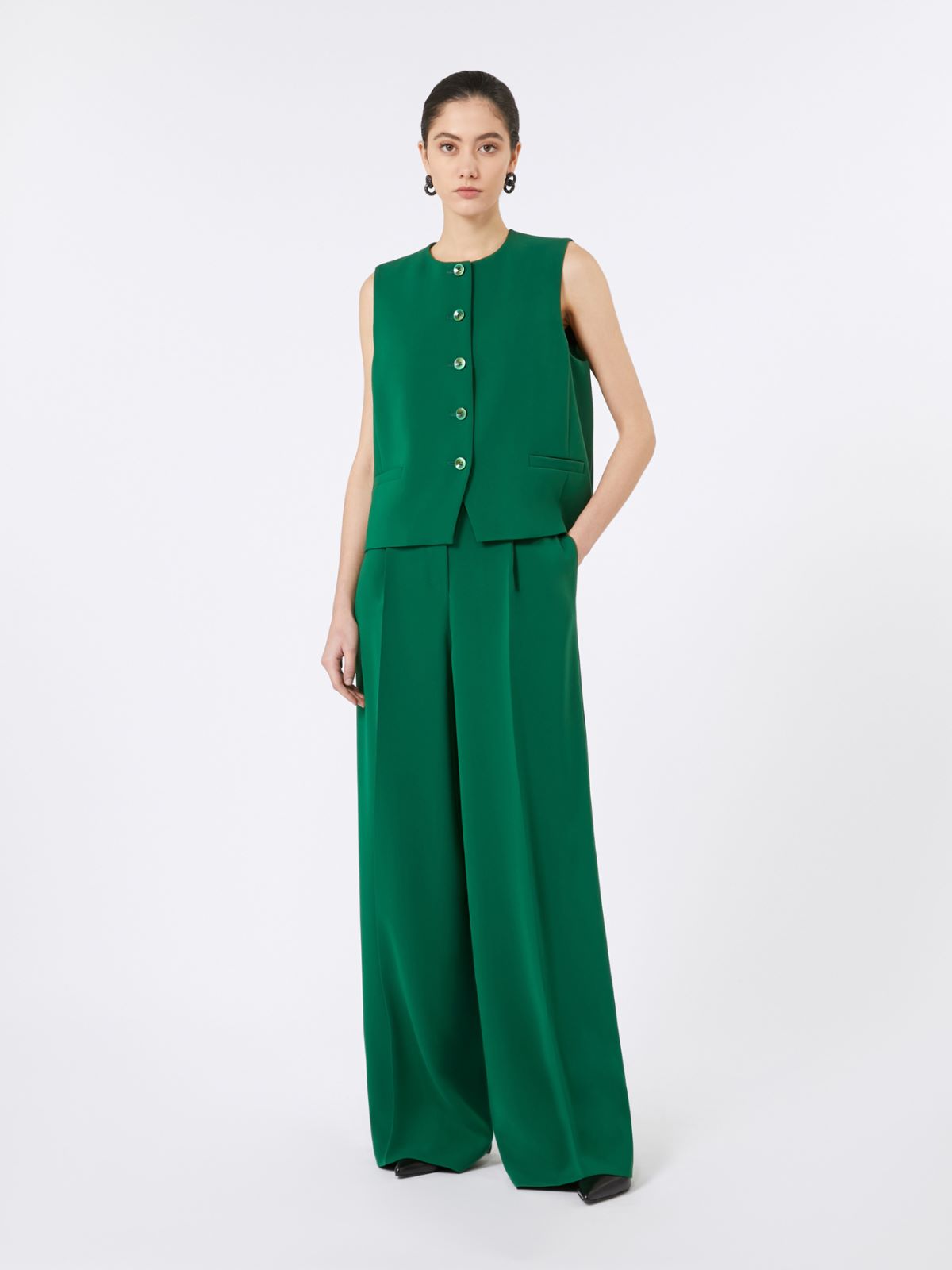 ワンピース MAX MARA STUDIO Woman Dress Green 2516221144600 002 Gersa sablé georgette dress for women 2516221144600 Dark