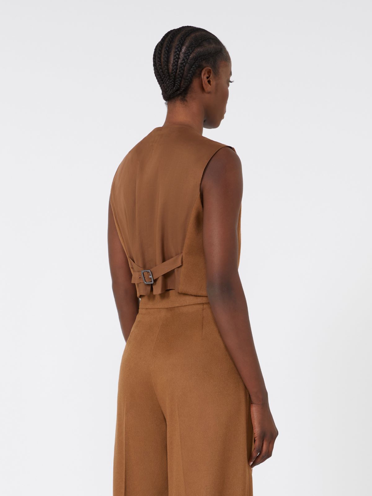 Gilet sans manches en chameau léger - CUIR DE VACHE - Max Mara - 3