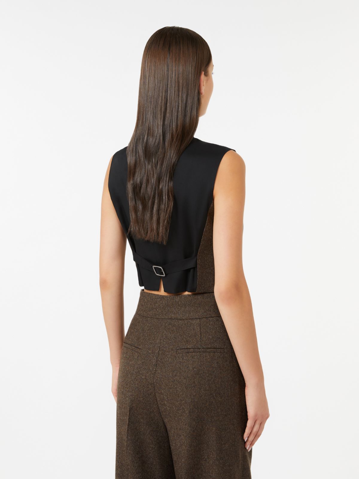 Gilet sans manches en feutre de laine - BRUN - Max Mara - 3