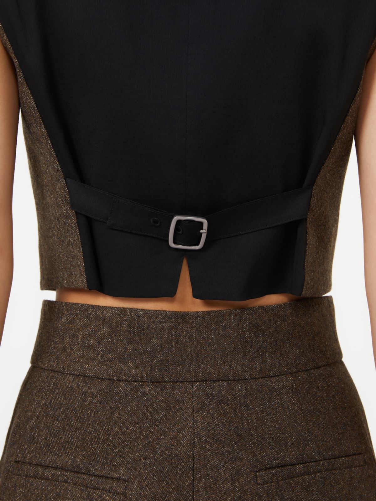 Gilet sans manches en feutre de laine - BRUN - Max Mara - 4