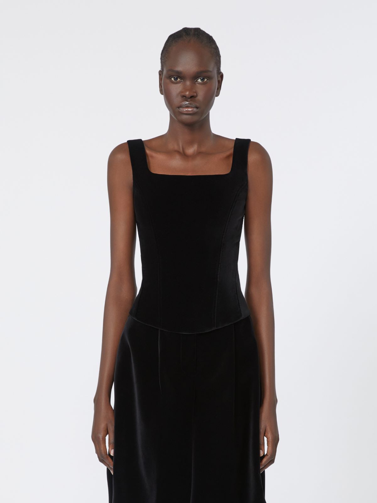 Velvet bustier top - BLACK - Max Mara - 2