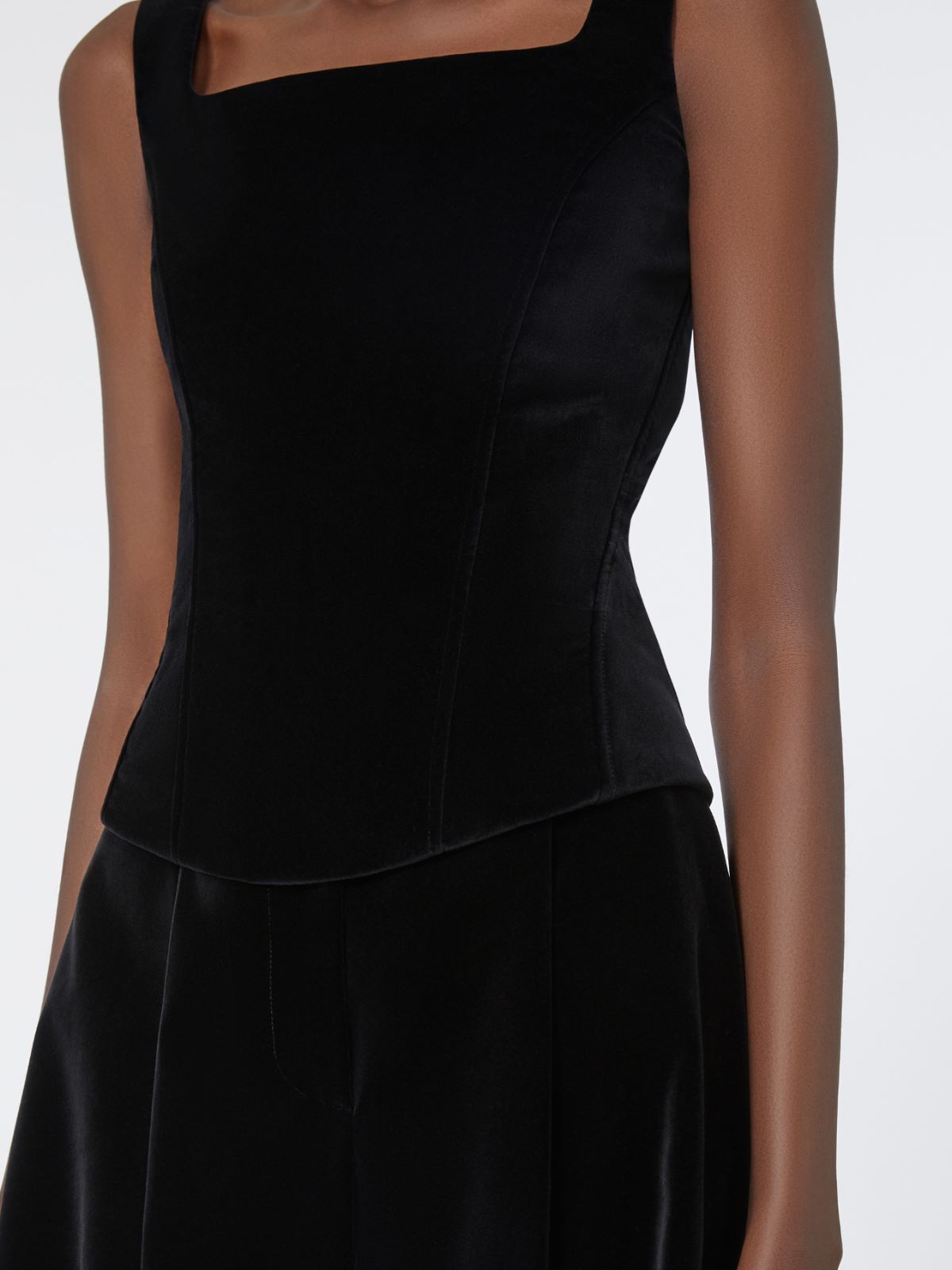Velvet bustier top - BLACK - Max Mara - 5