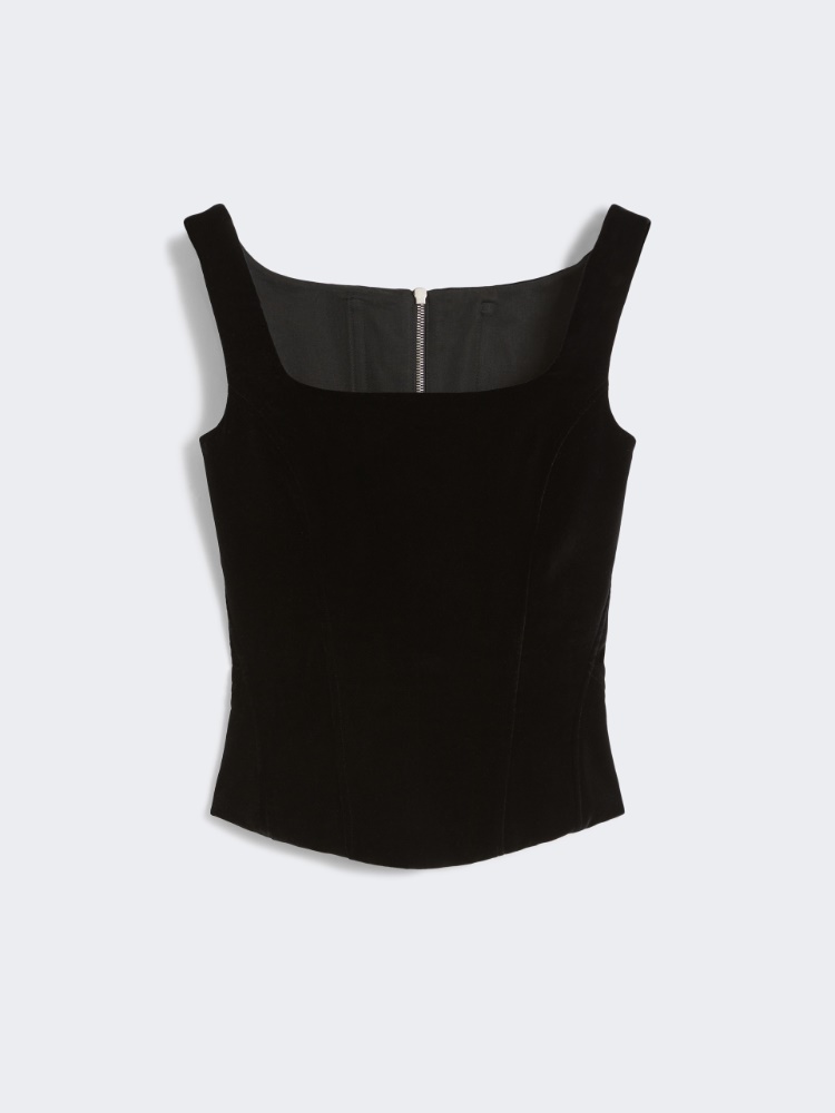 Velvet bustier top - BLACK - Max Mara