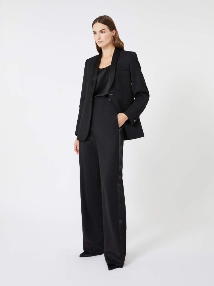 Silk-satin top - BLACK - Max Mara
