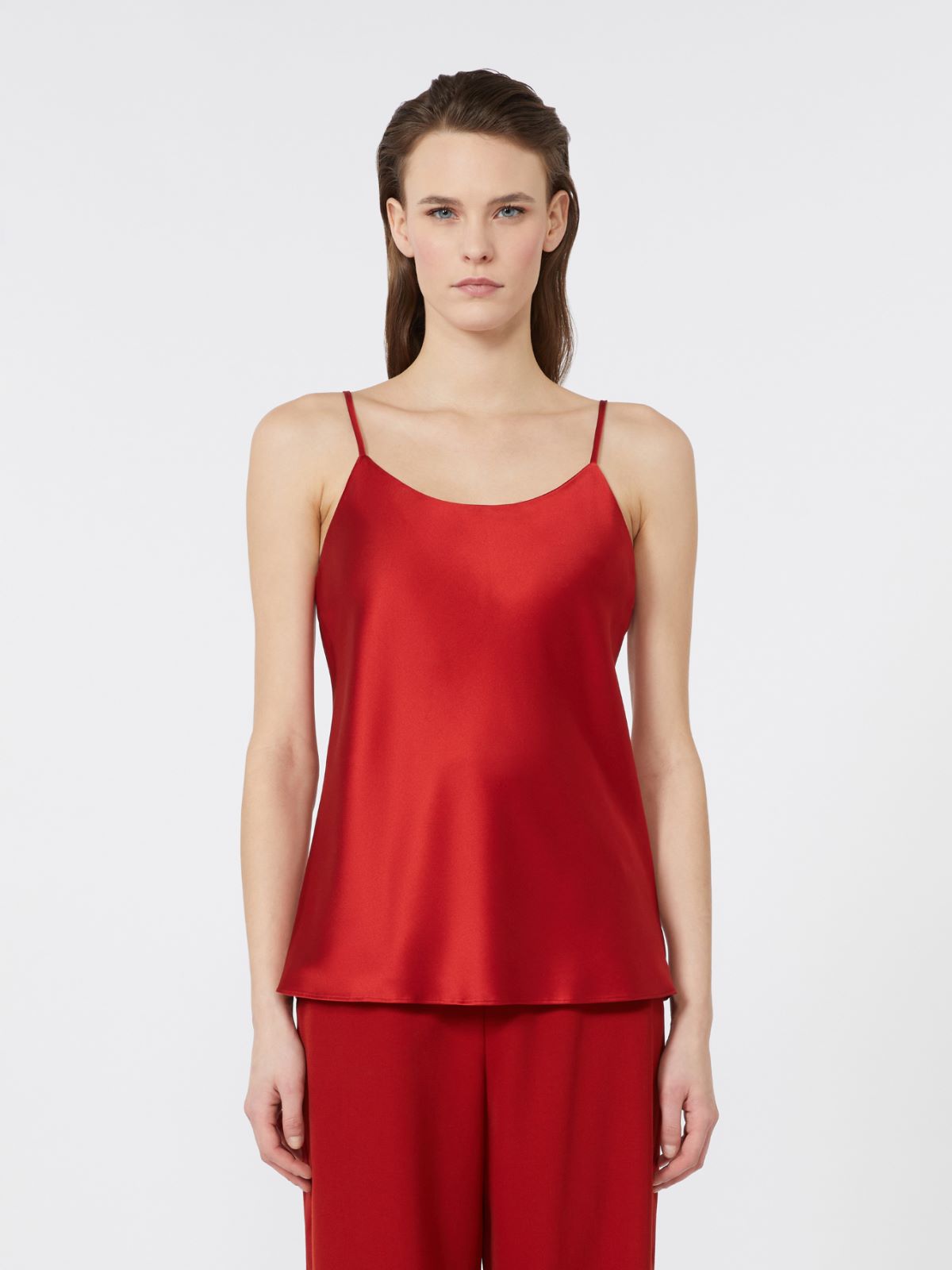 Silk-satin top - RED - Max Mara - 2