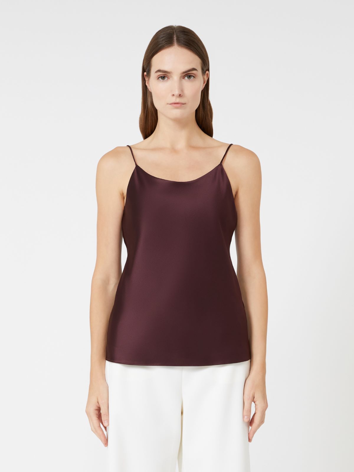 Silk-satin top - CHERRY - Max Mara - 2
