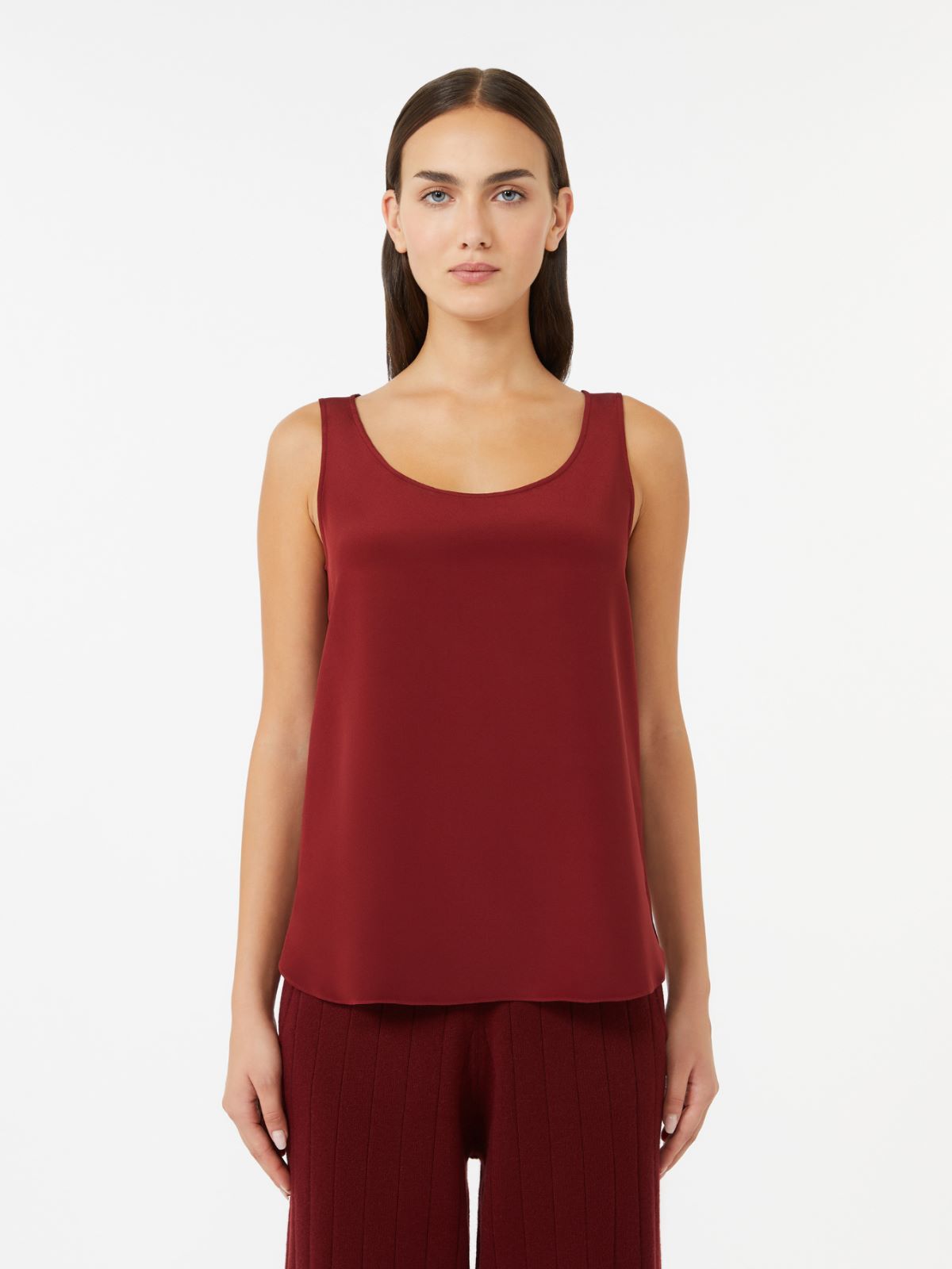 Silk crepe de chine top - BORDEAUX - Max Mara - 2