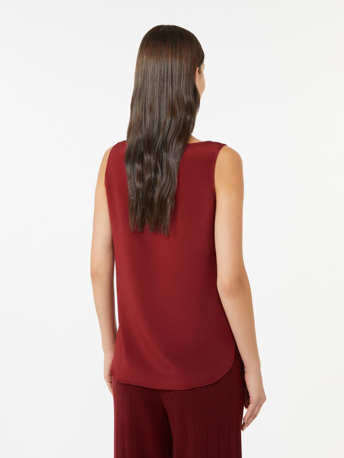 Silk crepe de chine top - BORDEAUX - Max Mara - 3