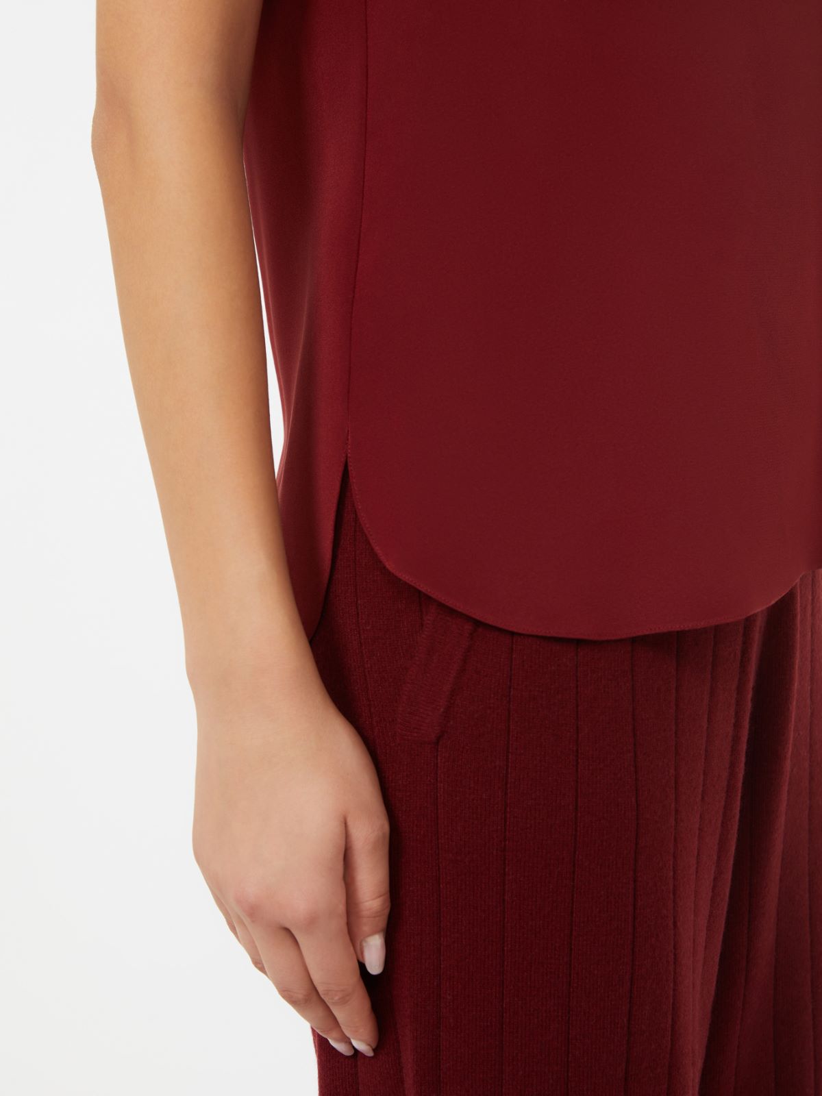 Silk crepe de chine top - BORDEAUX - Max Mara - 4