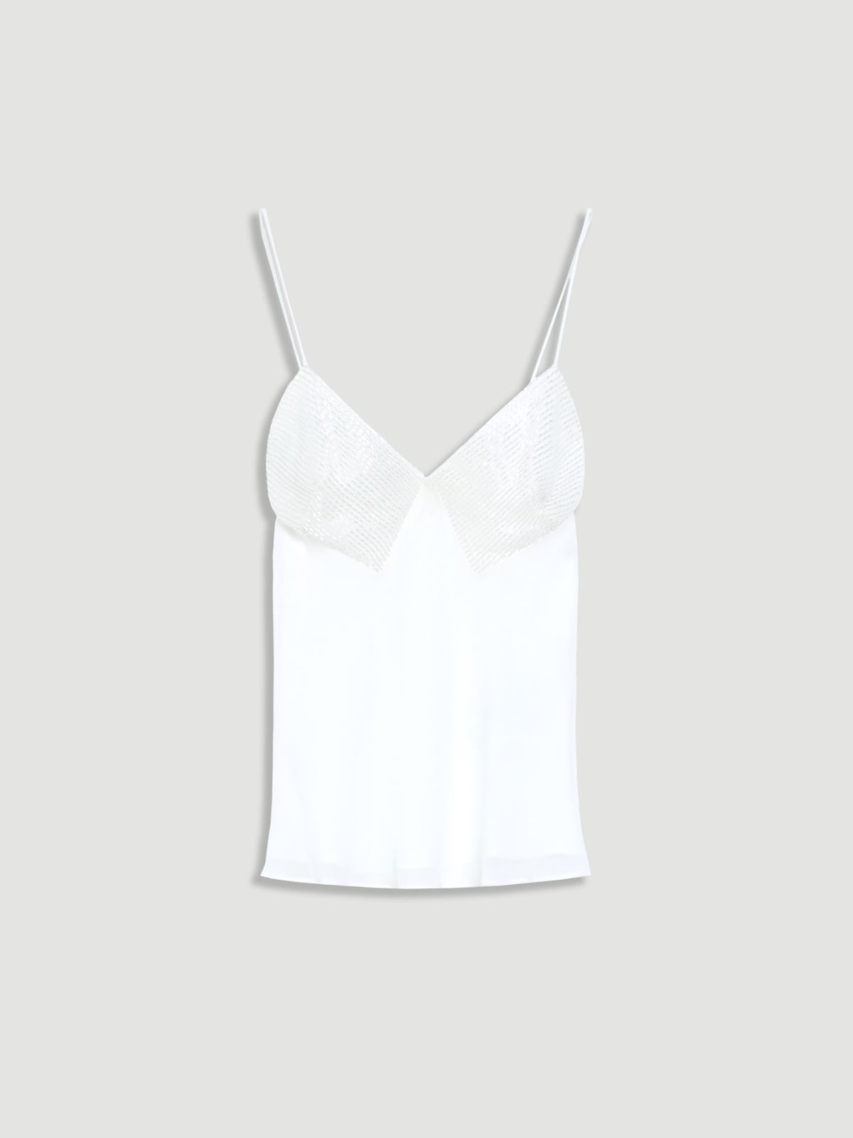 Top aus Seidengeorgette - WEISS - Max Mara