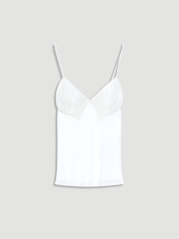 Silk georgette top - WHITE - Max Mara