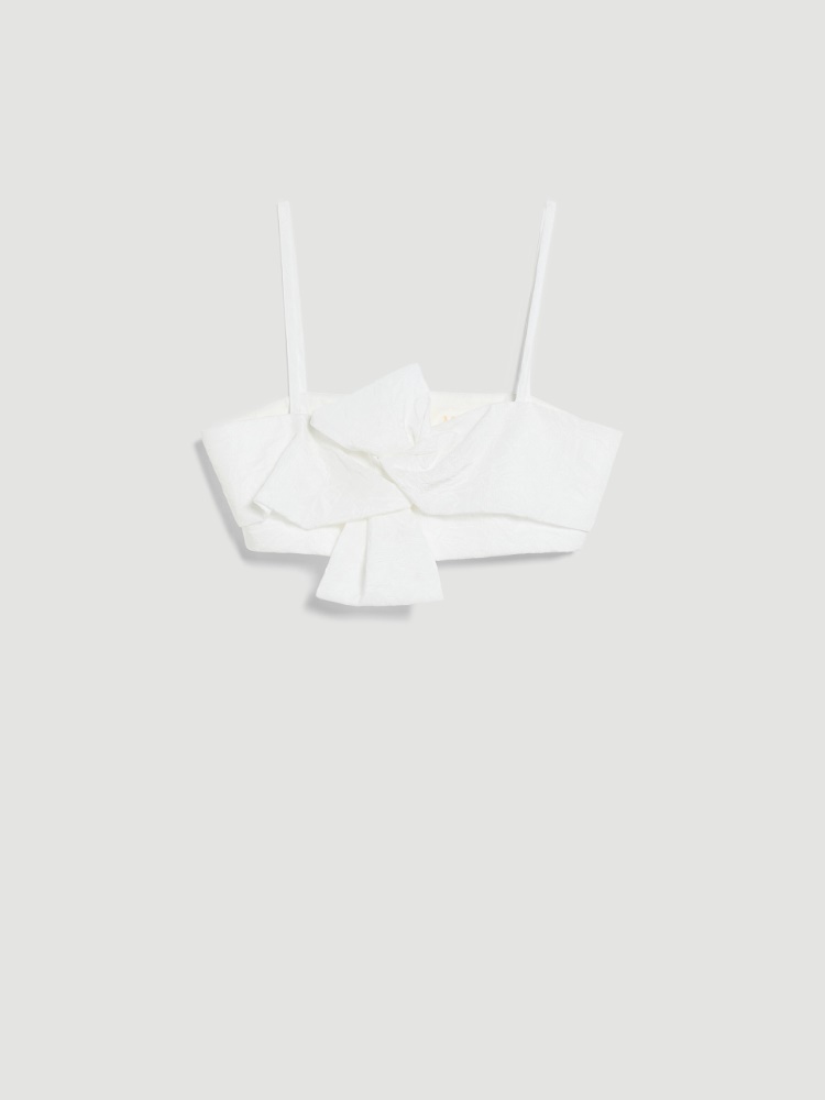 Bandeau-Top aus Ripsseide - WEISS - Max Mara