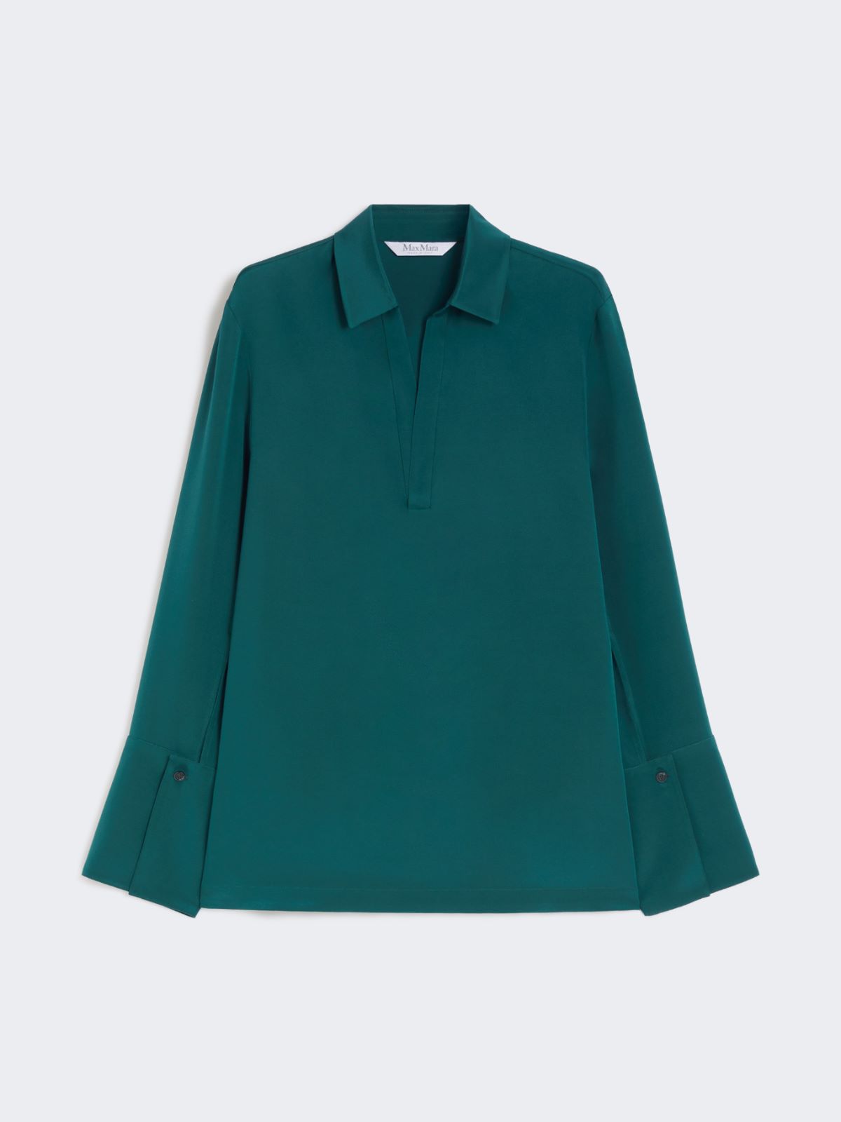 Stretch silk cady blouse - DARK GREEN - Max Mara - 9