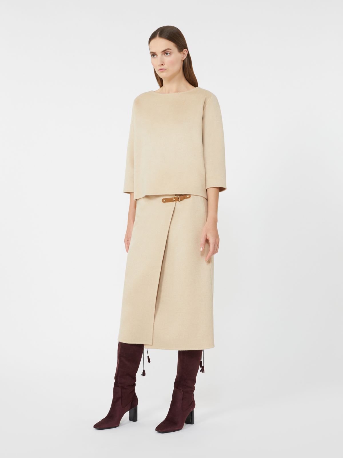 Crew-neck camel blouse - ALBINO - Max Mara