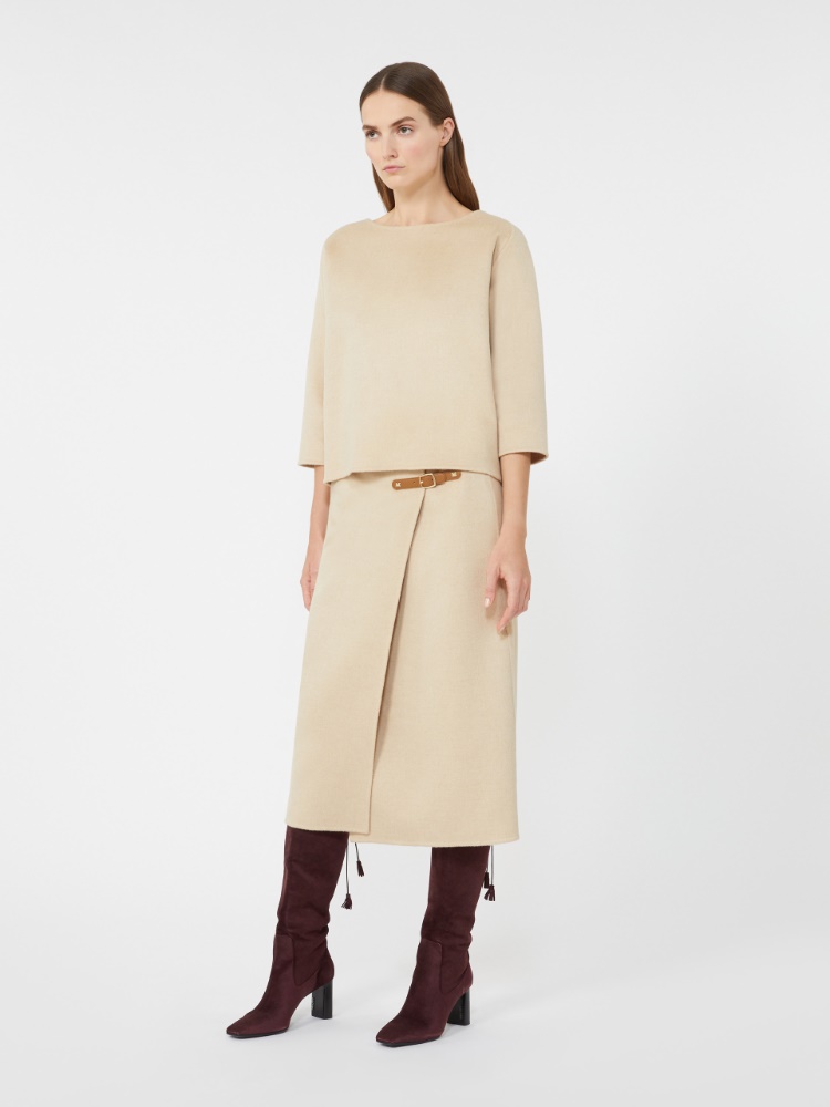 Crew-neck camel blouse - ALBINO - Max Mara