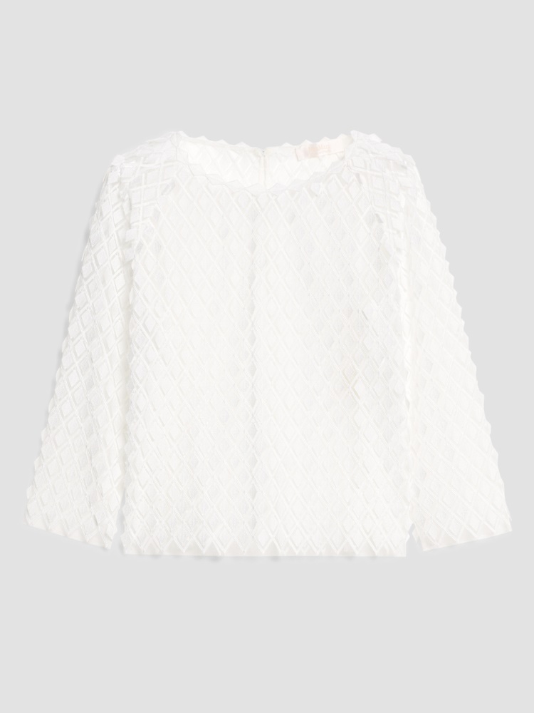 Bluse aus besticktem Tüll - WEISS - Max Mara