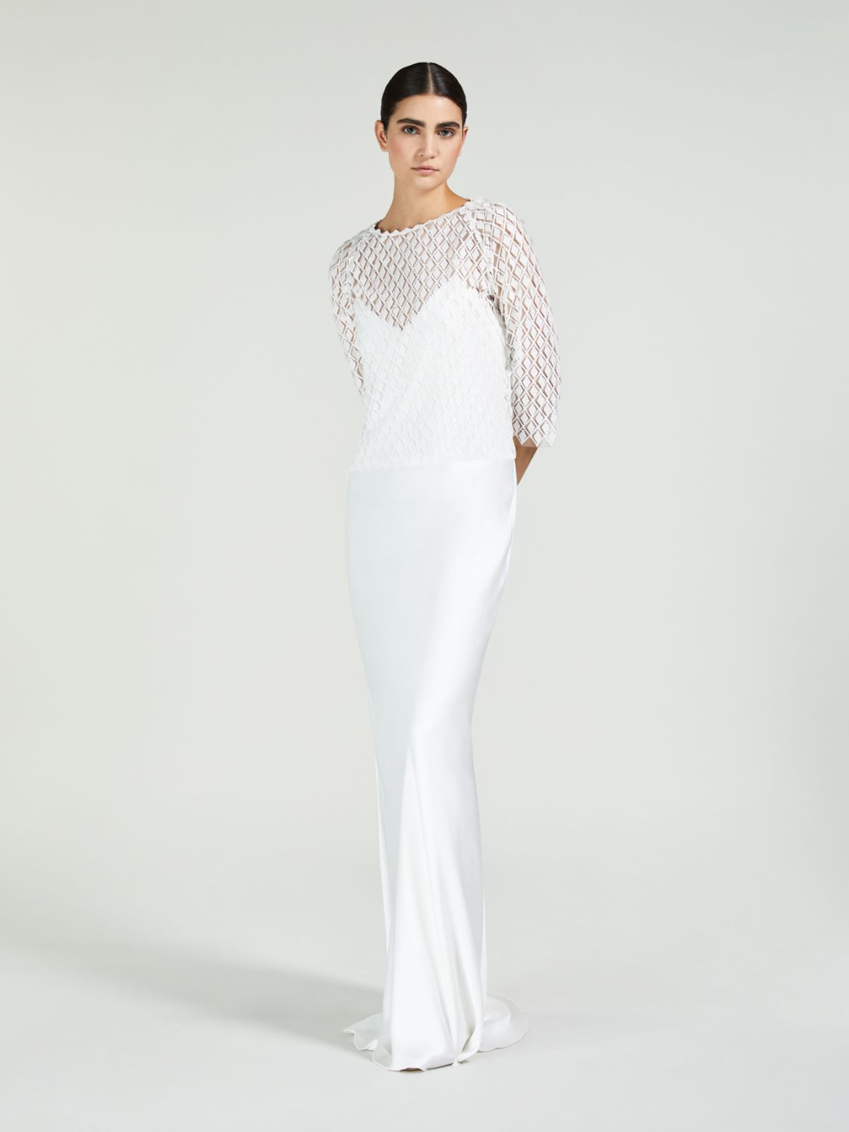 Embroidered tulle blouse - WHITE - Max Mara - 9