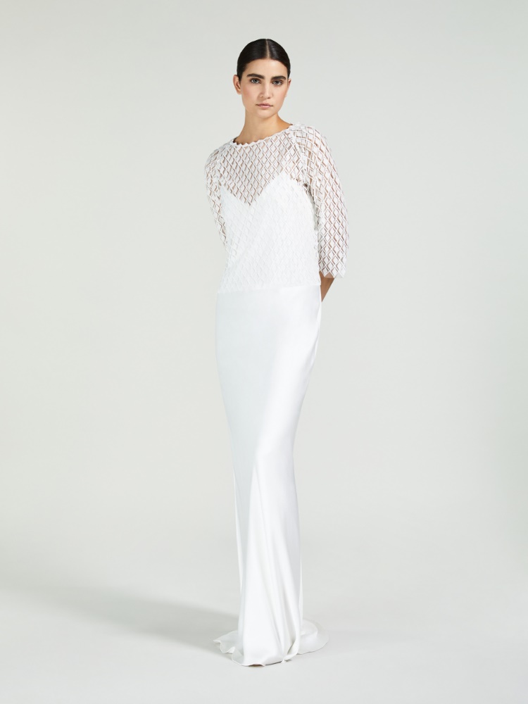 Bluse aus besticktem Tüll - WEISS - Max Mara