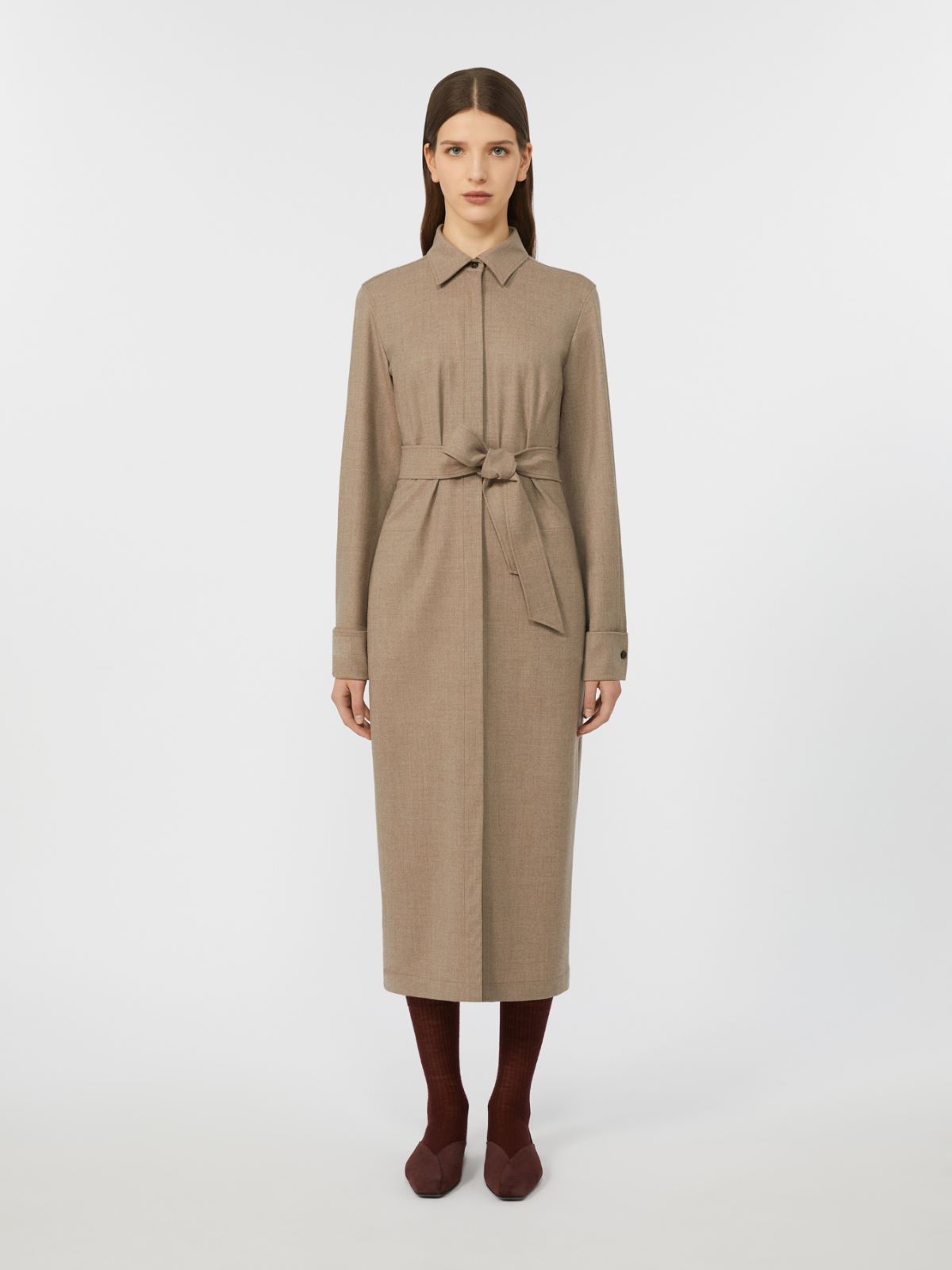Slim-fit cashmere foulé dress - TURTLEDOVE - Max Mara - 2