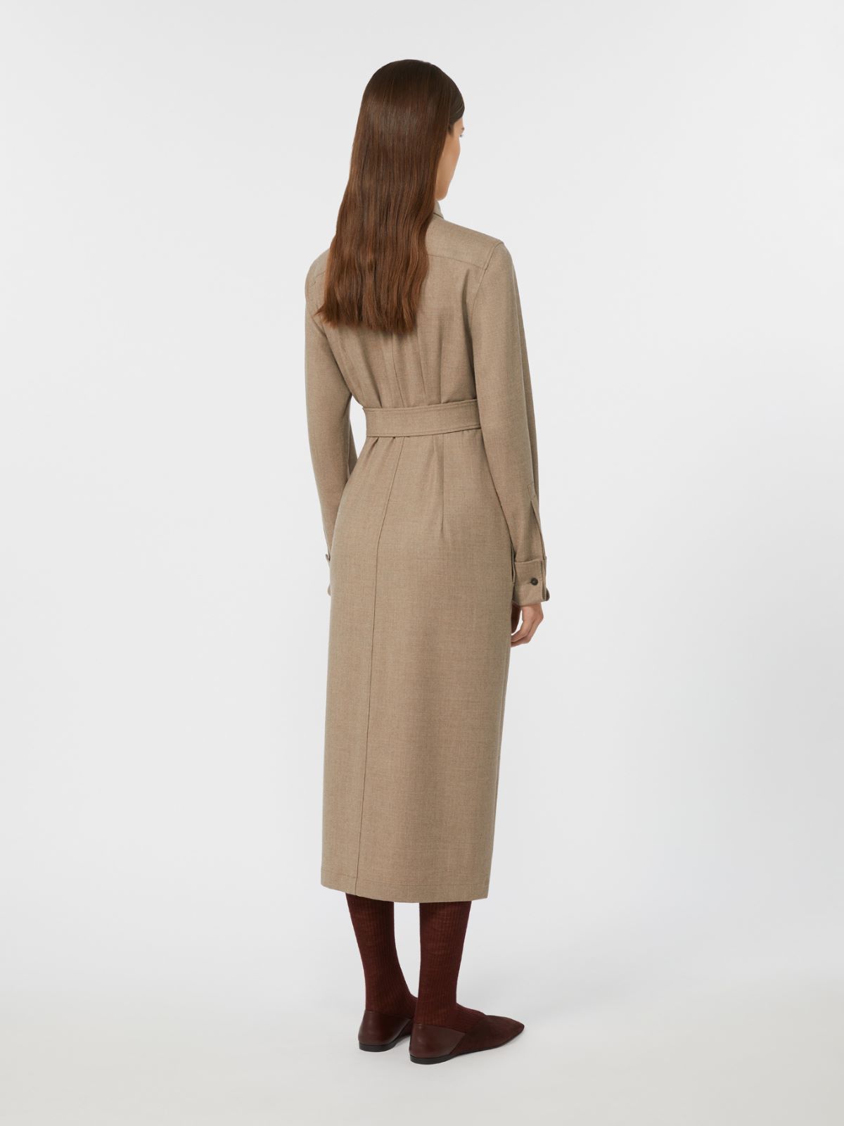 Slim-fit cashmere foulé dress - TURTLEDOVE - Max Mara - 3