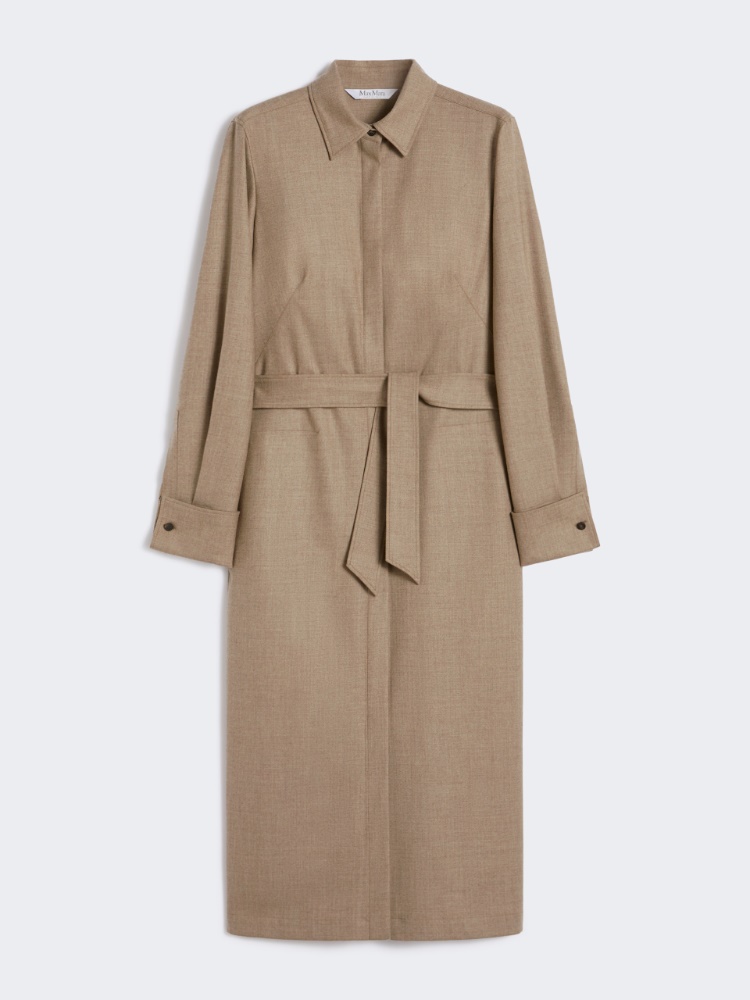 Schmal geschnittenes Kleid aus Kaschmir-Foulé - TAUBENGRAU - Max Mara