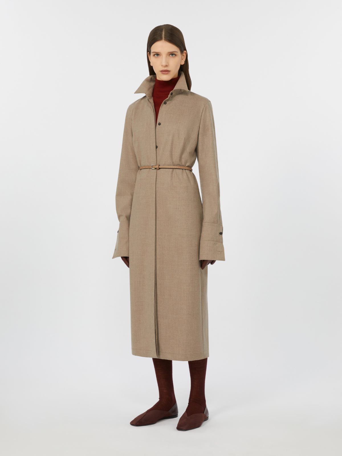 Slim-fit cashmere foulé dress - TURTLEDOVE - Max Mara