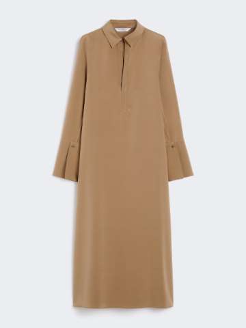 【送料&関税込】Max Mara Studio Dede Womens Crepe Long Dress Silk crepe de chine dress | Max Mara