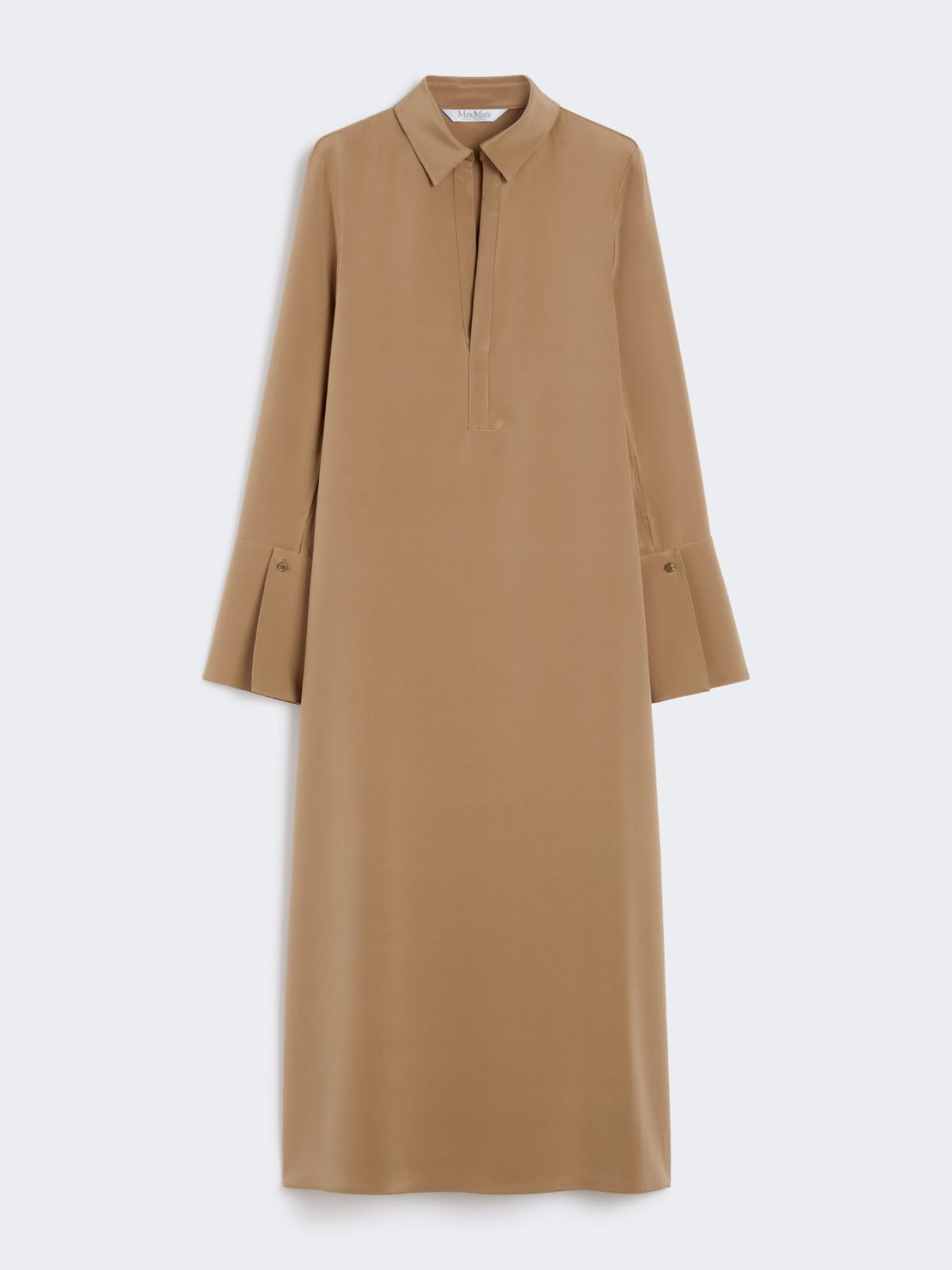 Silk crêpe de Chine dress - HAZELNUT BROWN - Max Mara - 9