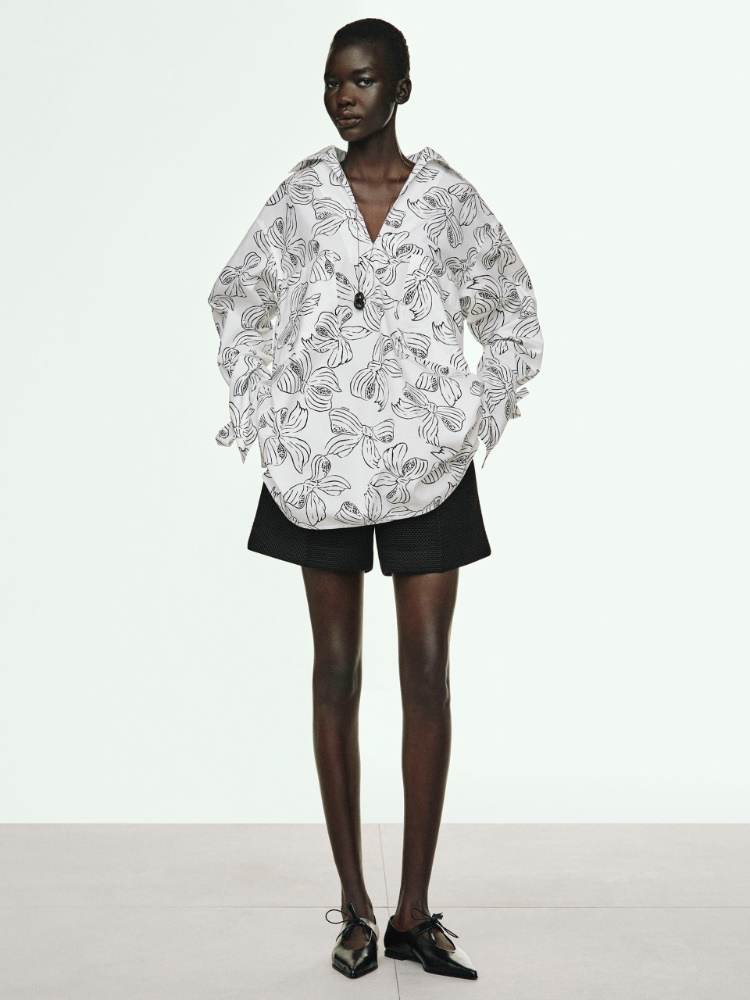 Printed cotton shirt dress + WHITE - Max Mara