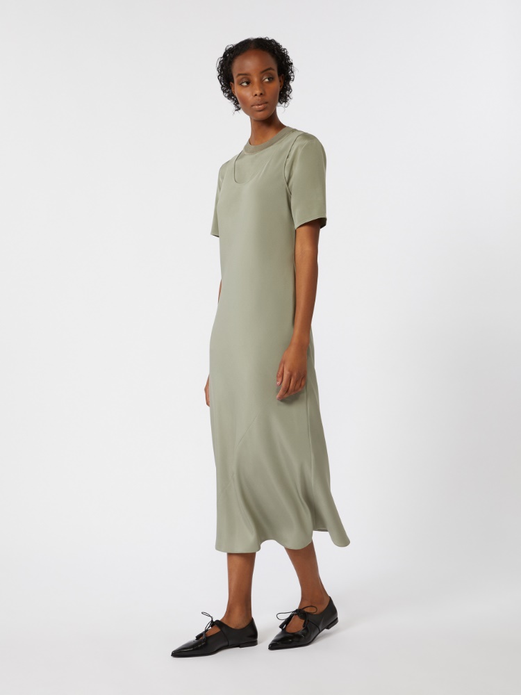 Robe en crêpe de Chine - VERT SAUGE - Max Mara
