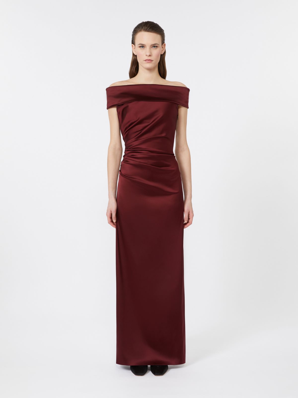 Long stretch satin dress - RASPBERRY - Max Mara - 2