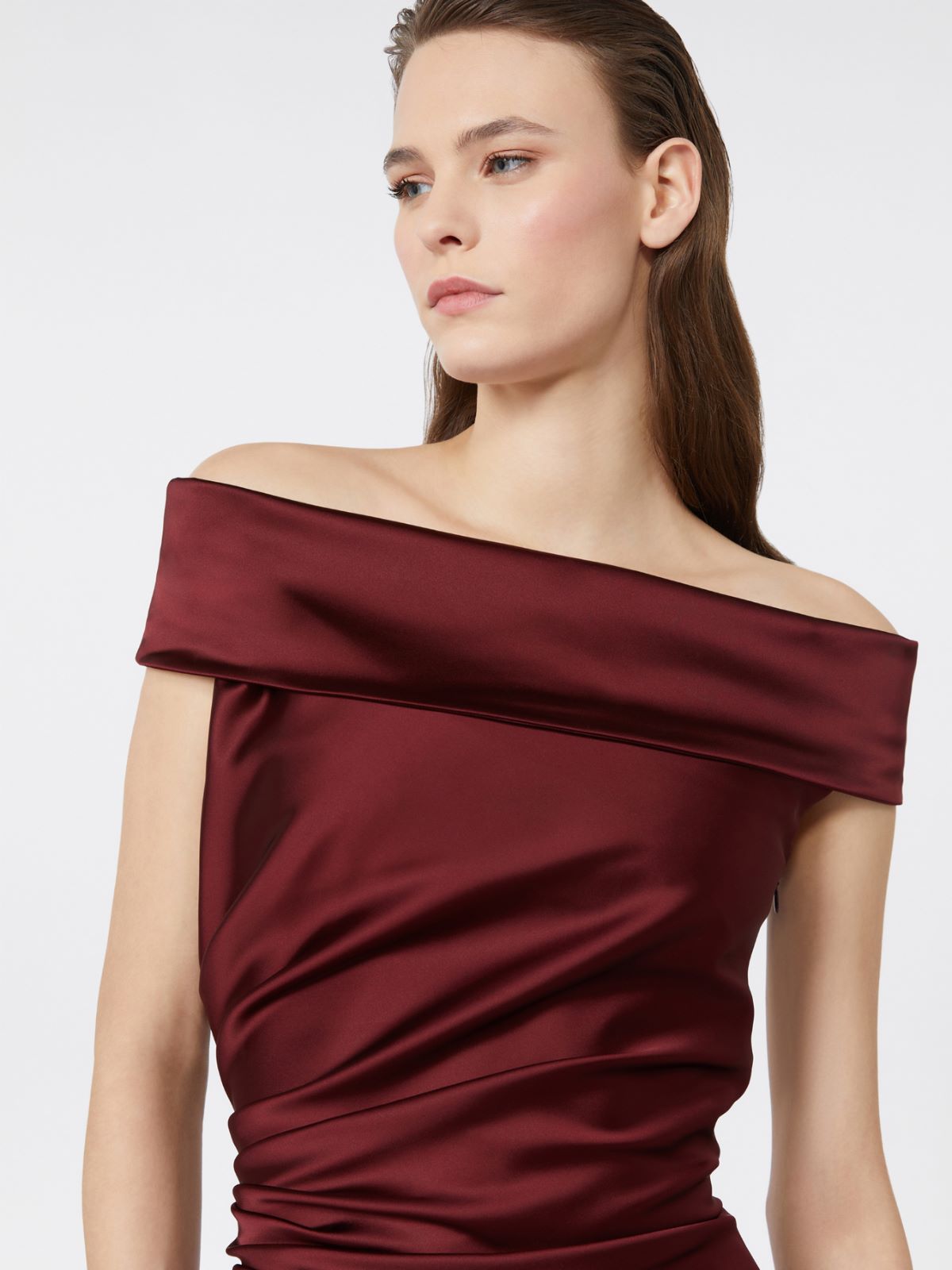 Long stretch satin dress - RASPBERRY - Max Mara - 4