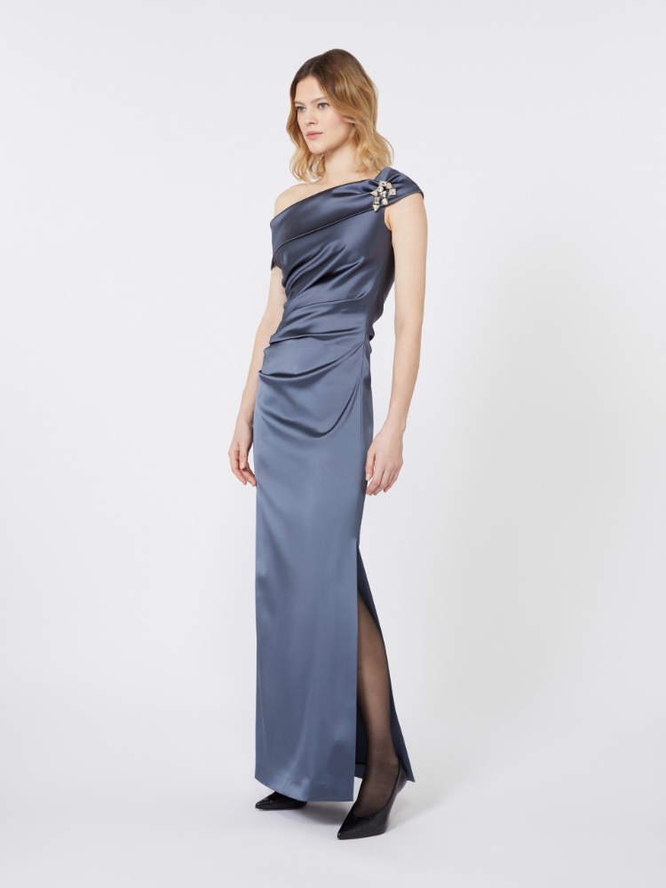 Long stretch satin dress - DARK GREY - Max Mara