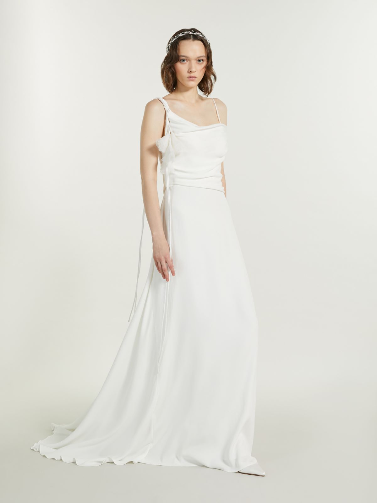 Asymmetrical envers satin dress - SILK - Max Mara - 9