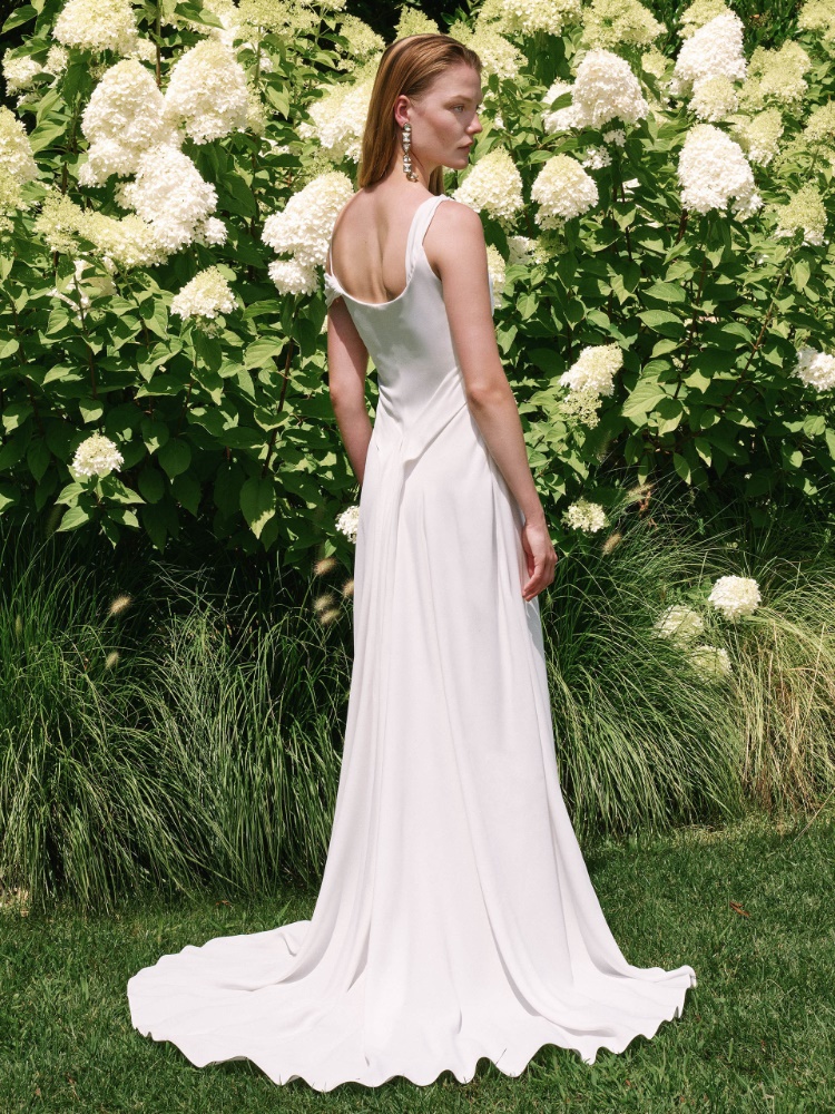 Asymmetrical envers satin dress + SILK - Max Mara