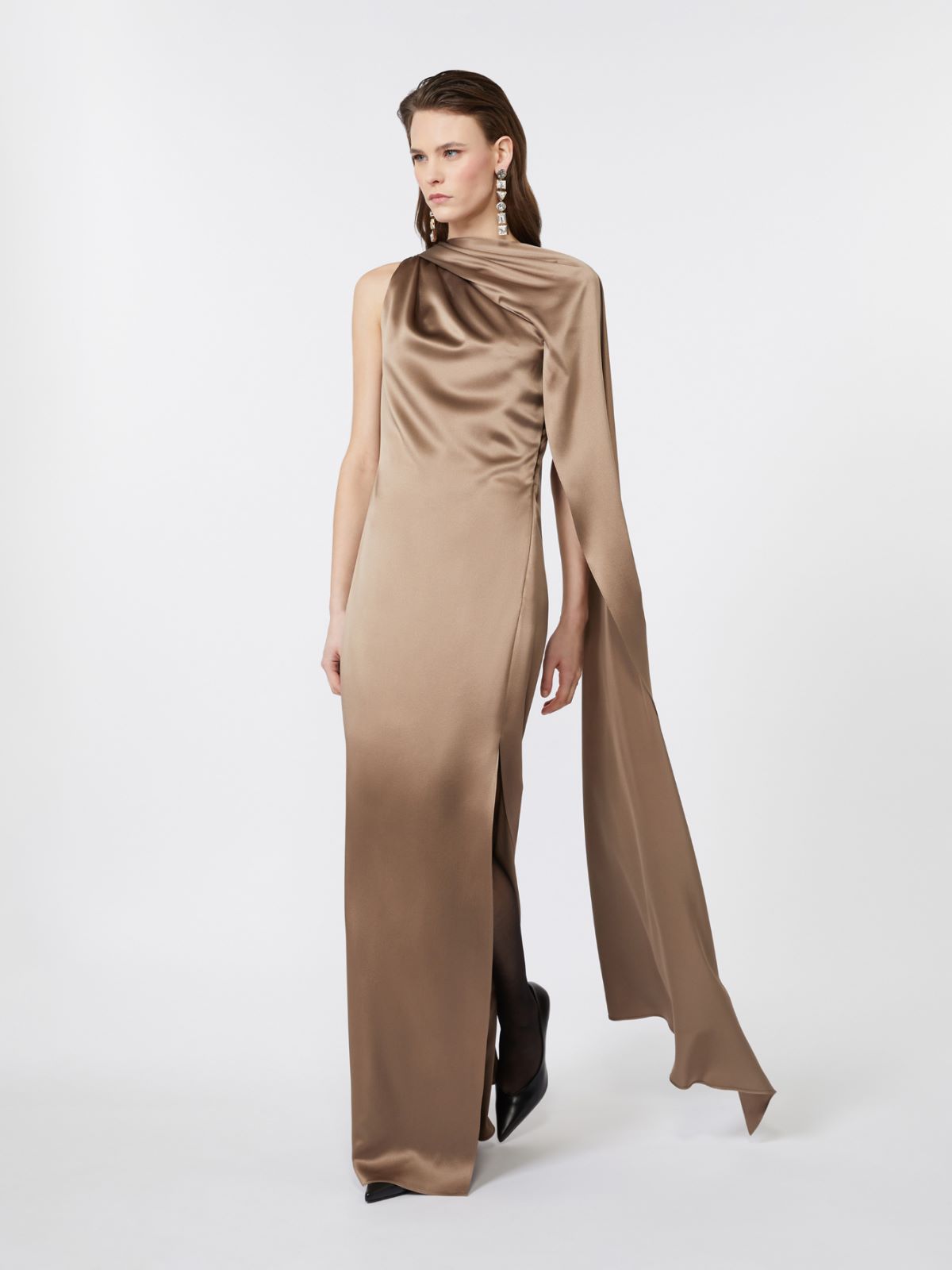 One-shoulder dress in satin - MUD - Max Mara