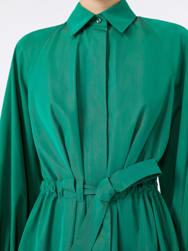 ☆Max Mara☆ エレガントコットンシャツドレス・Viale♪ Long taffeta shirt dress, emerald |
