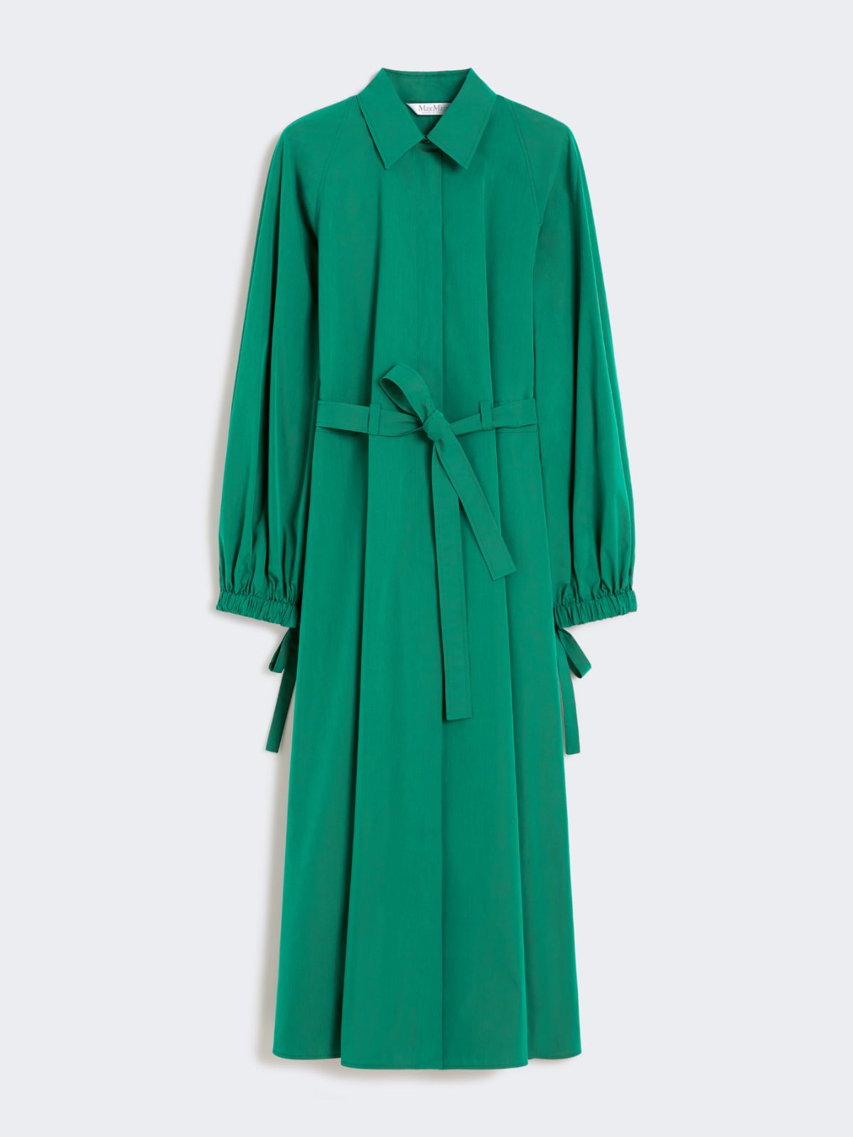 Long taffeta shirt dress - EMERALD - Max Mara - 10
