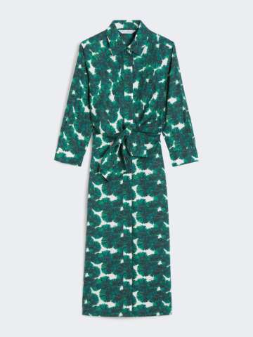 【関税＆送料込み】Max Mara Olive Green Shirt Dress In Green silk shirt dress | Max Mara