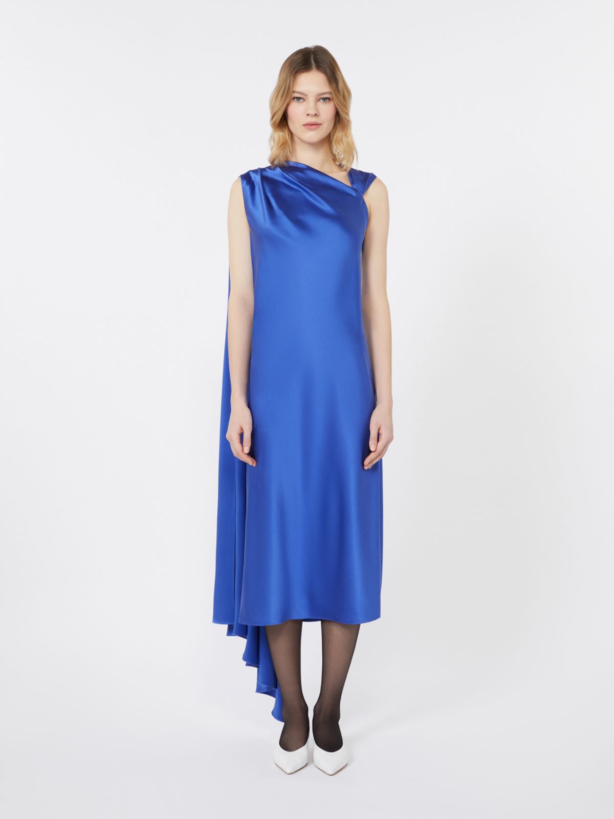 Silk satin cocktail dress - CORNFLOWER BLUE - Max Mara - 2