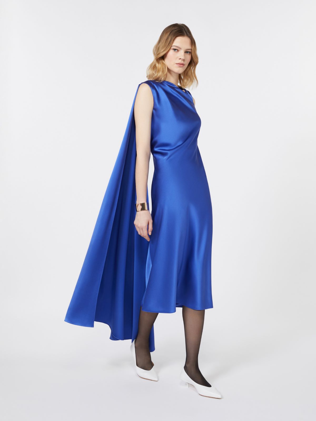 Silk satin cocktail dress - CORNFLOWER BLUE - Max Mara