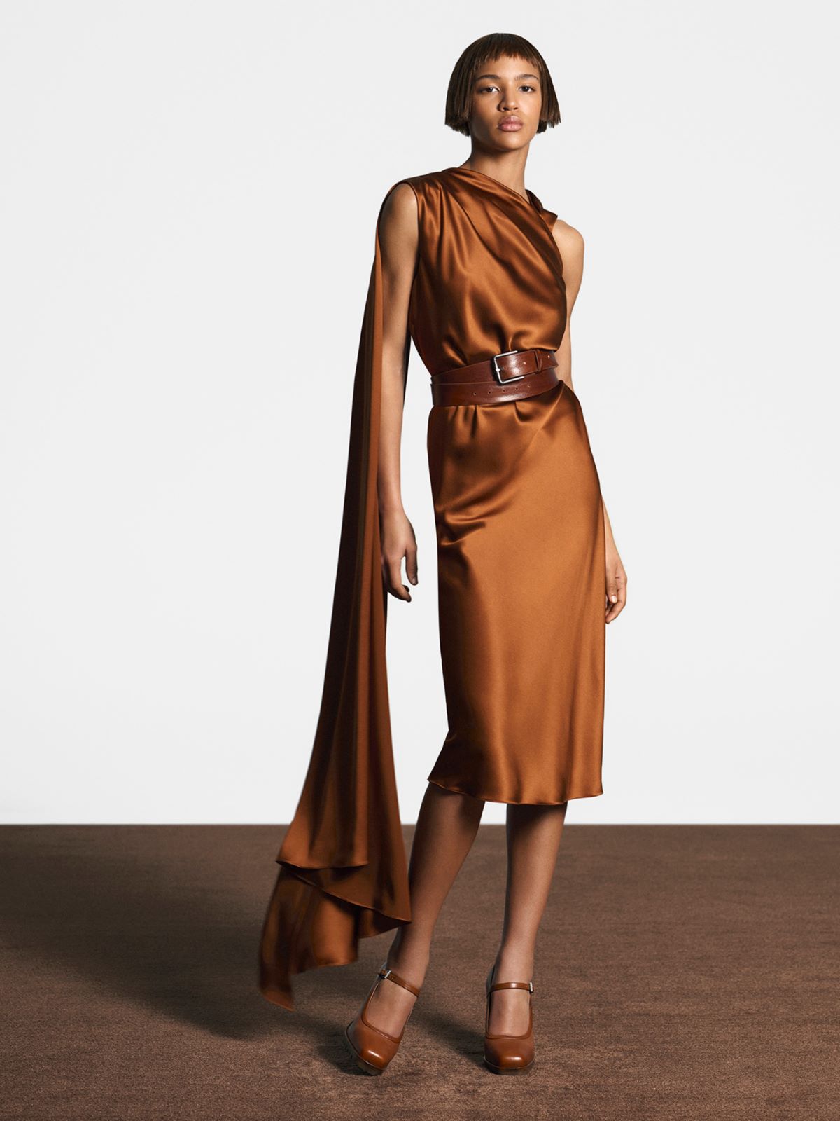 Silk satin cocktail dress - BROWN BRONZE - Max Mara