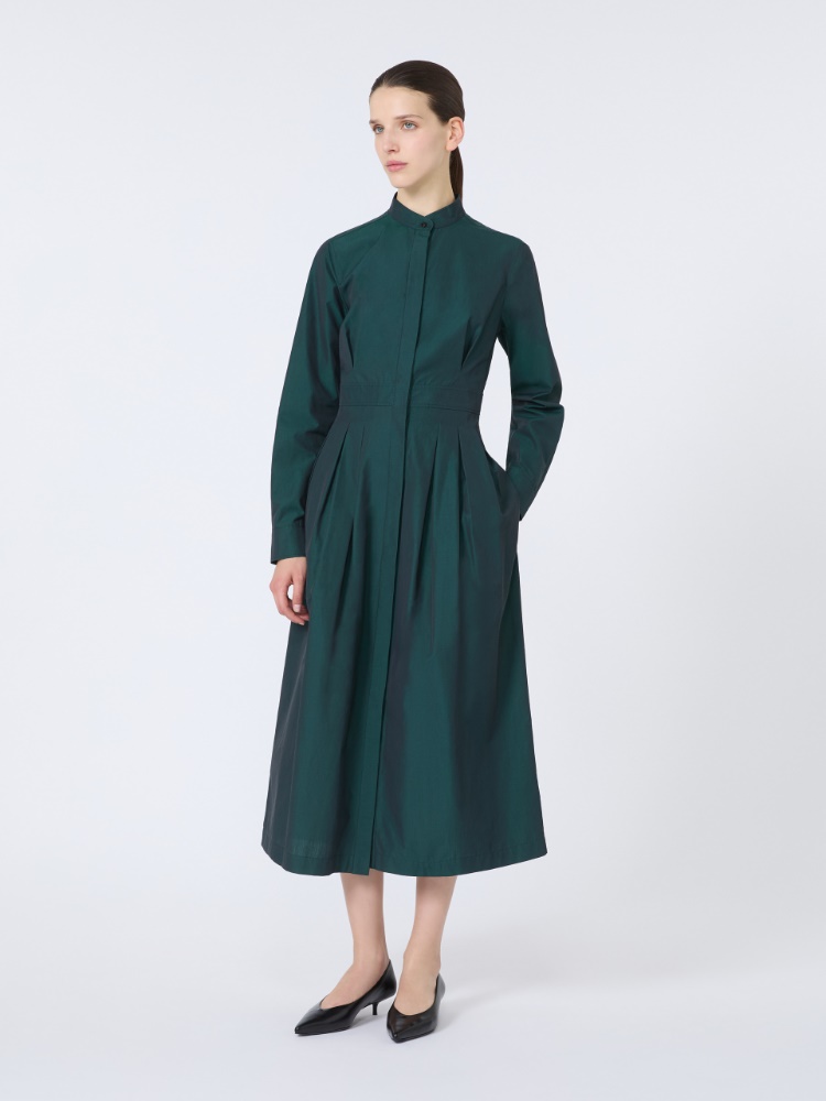 Taffeta shirt dress - DARK GREEN - Max Mara