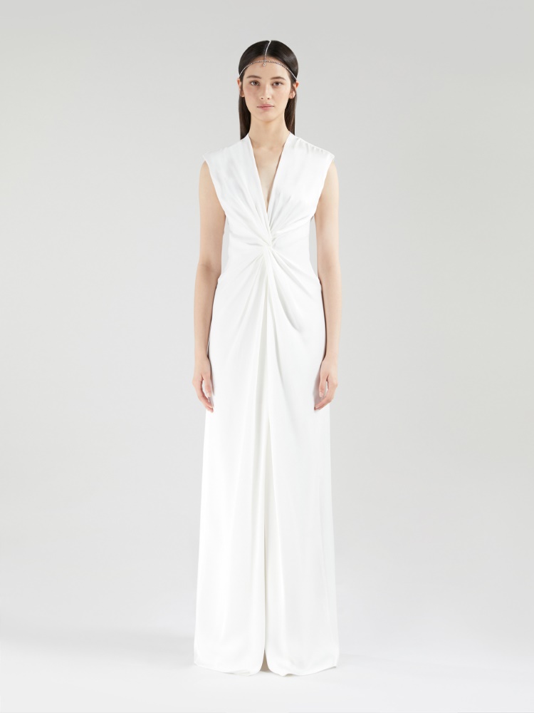 Robe drapée en envers satin - BLANC - Max Mara