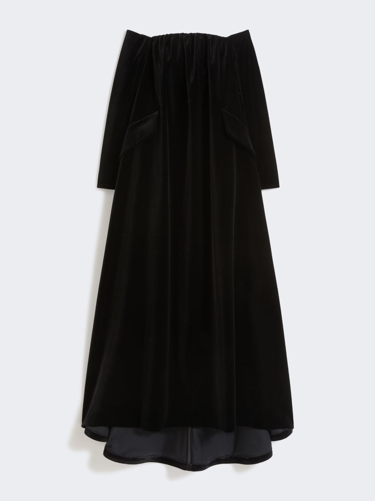 Long dress in sateen velvet - BLACK - Max Mara - 10