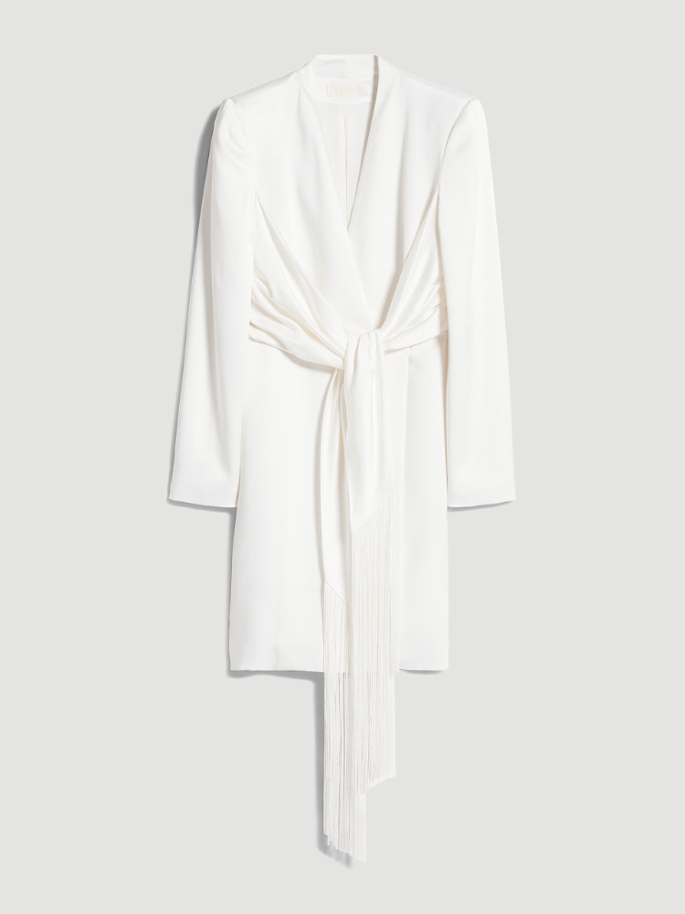 Wickelkleid aus Satin - WEISS - Max Mara