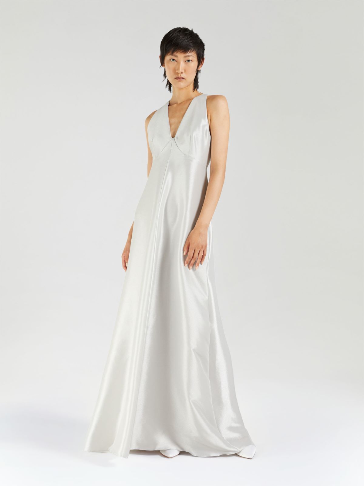 Silk satin dress - SILVER - Max Mara - 9