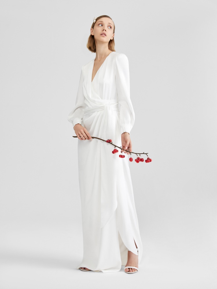 Kleid aus Envers-Satin - WEISS - Max Mara