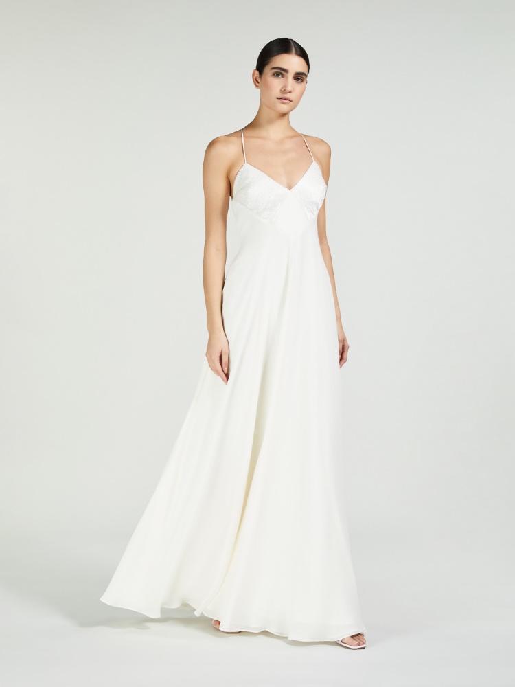 Abito slip dress in seta - BIANCO - Max Mara