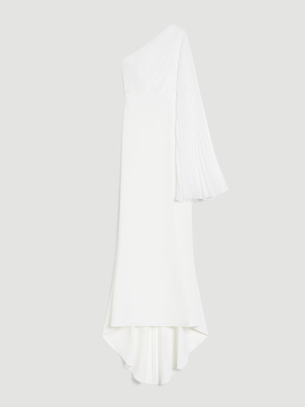 One-shoulder dress in chiffon and cady - WHITE - Max Mara